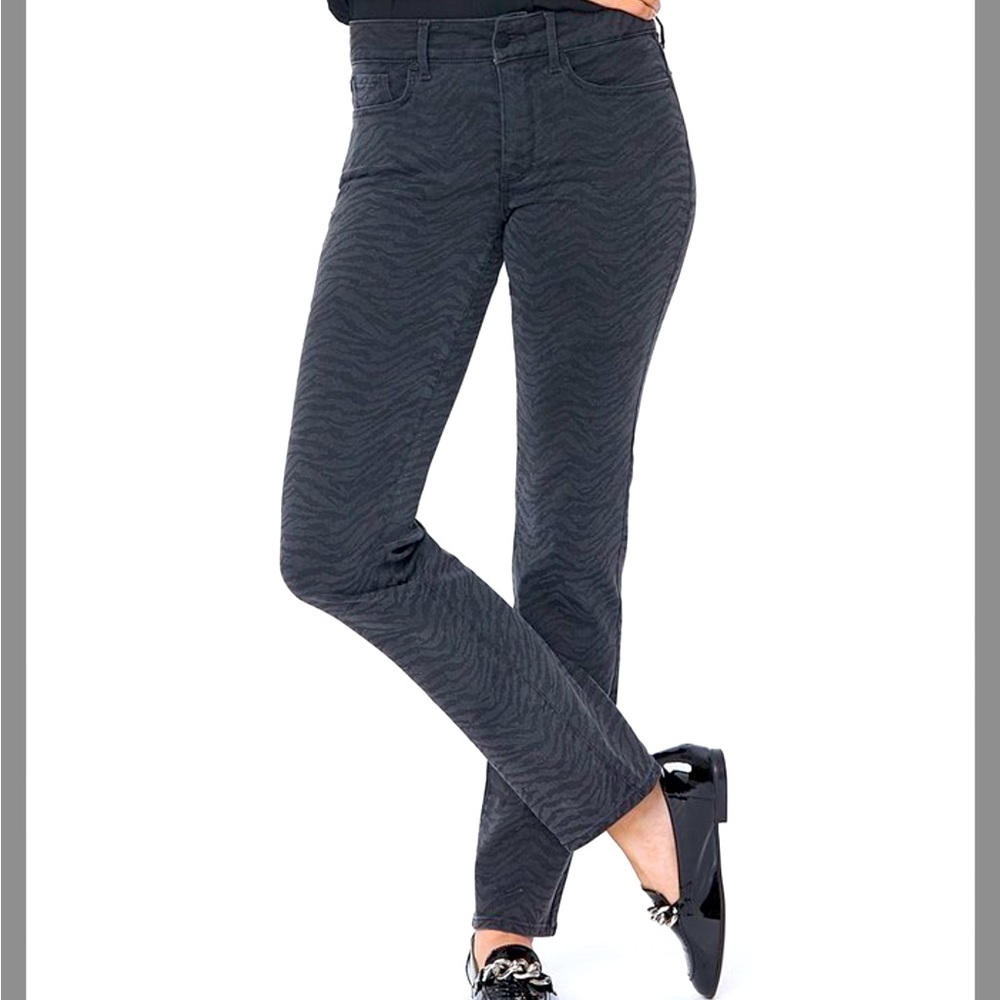NYDJ Black and Grey Libya Zebra Jeans